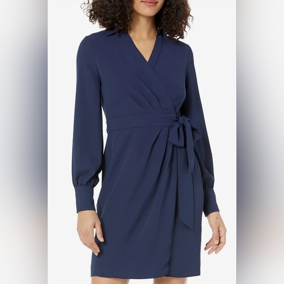 Nwt...Lauren Ralph Lauren Double-Faced Georgette Wrap Dress - Picture 1 of 6